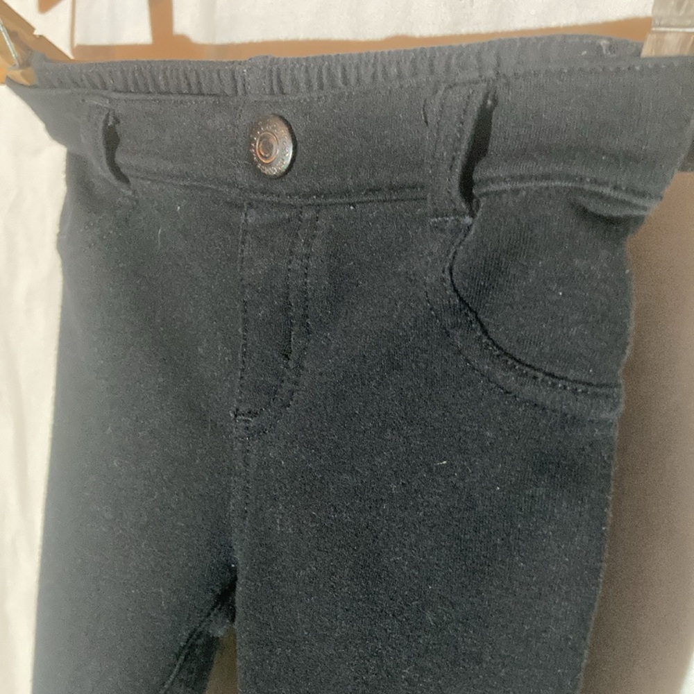 Old Navy - Baby 12-18 Months Black Stretch-Fit Cotton Blend Cuffed Leg Pants